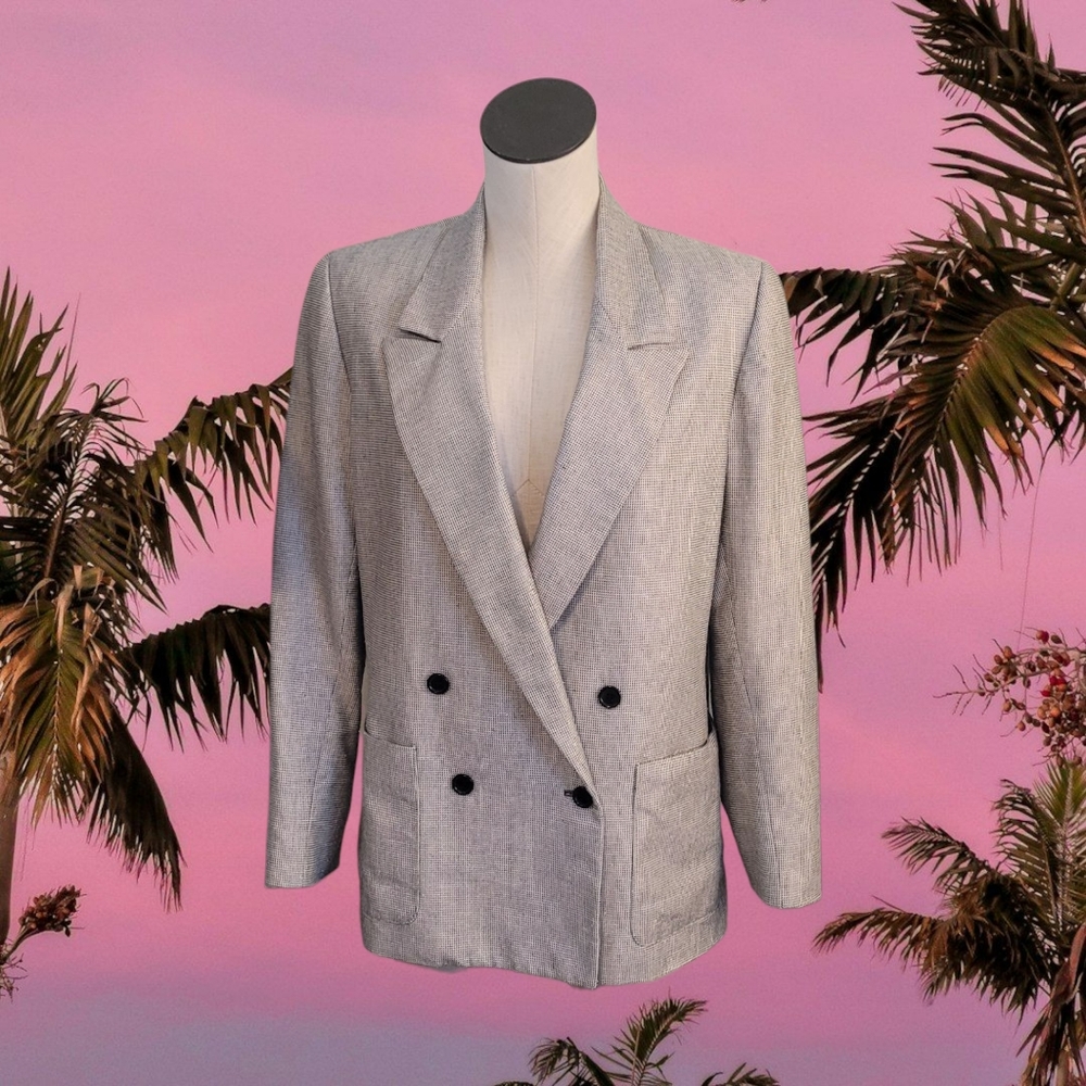 Entry Light Gray Double-Breasted Blazer